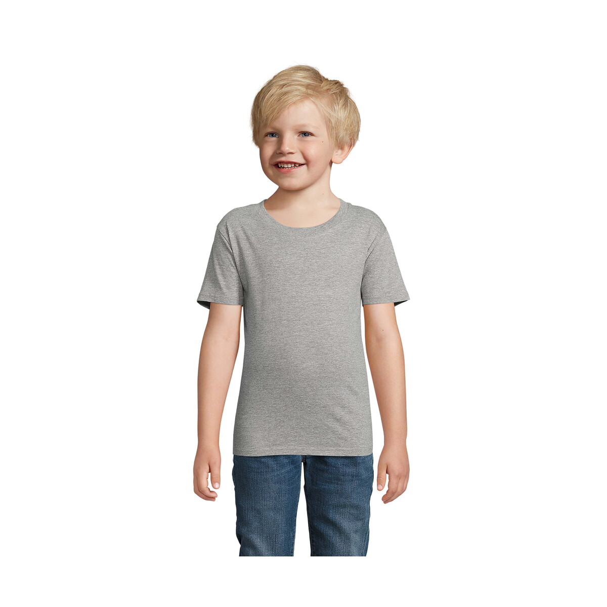 Koszulki z logo – pioneer dziecięcy t-shirt pioneer kids – szary melanż – xl s03578-gm PIONEER Dziecięcy T-SHIRT PIONEER KIDS - Szary Melanż - XL s03578-gm