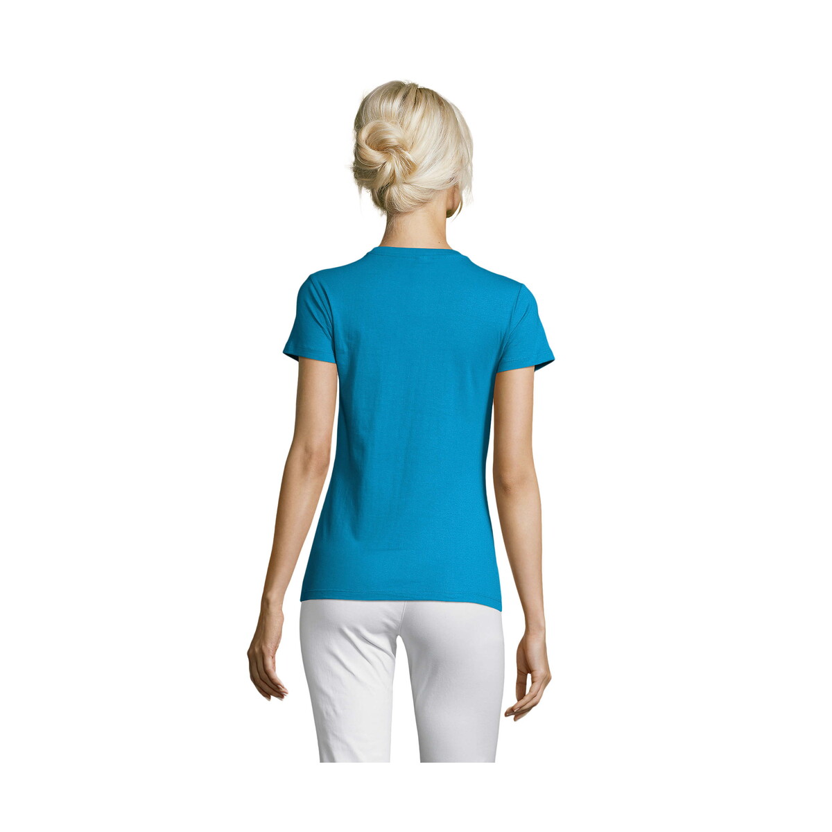 Koszulki z logo – regent damski t-shirt 150g regent women – aqua – xl s01825-aq-back REGENT Damski T-Shirt 150g REGENT WOMEN - Aqua - XL s01825-aq-back