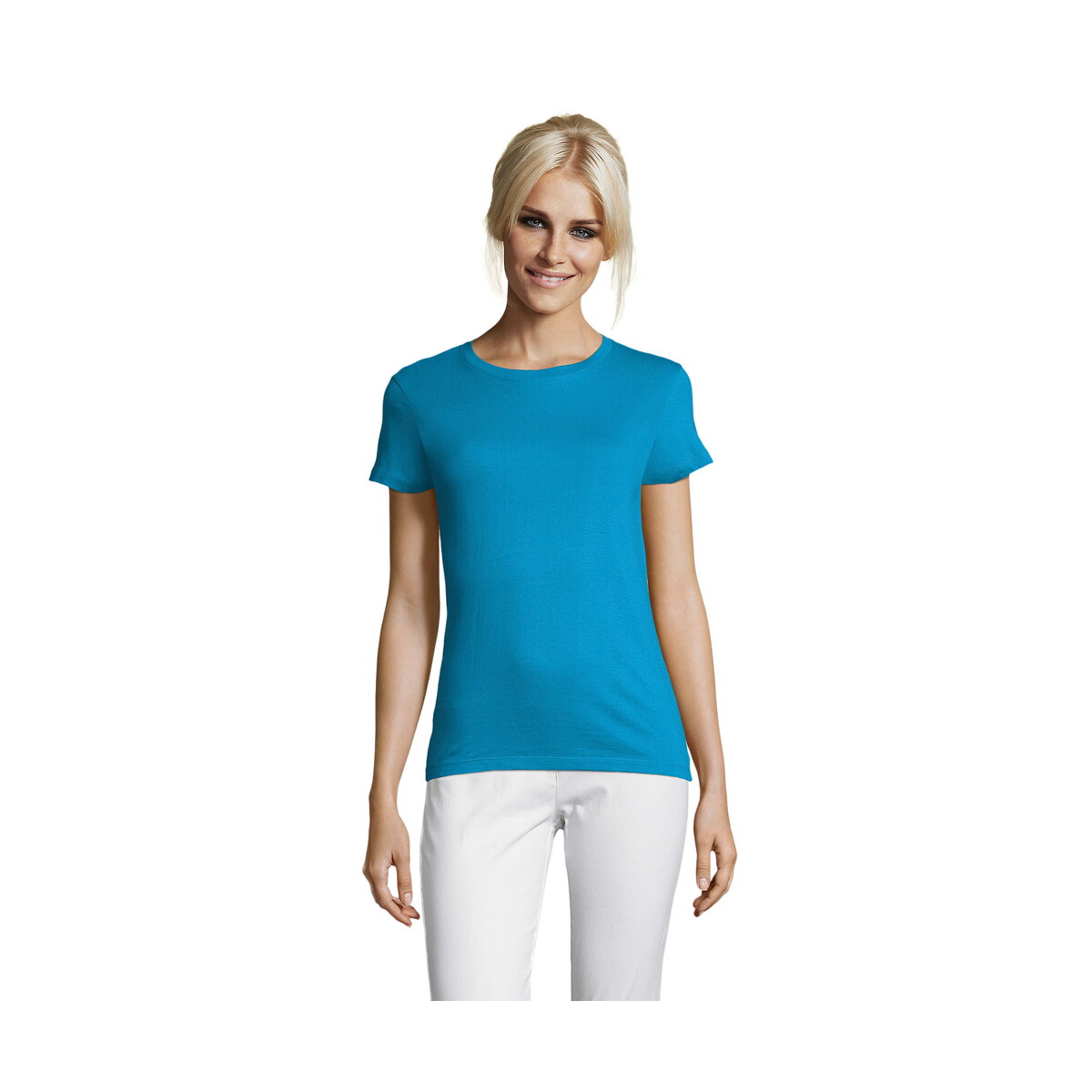 Koszulki z logo – regent damski t-shirt 150g regent women – aqua – xl s01825-aq REGENT Damski T-Shirt 150g REGENT WOMEN - Aqua - XL s01825-aq
