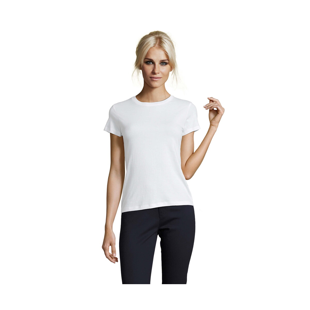Koszulki z logo – regent damski t-shirt 150g regent women – biała – l s01825-wh REGENT Damski T-Shirt 150g REGENT WOMEN - Biała - L s01825-wh