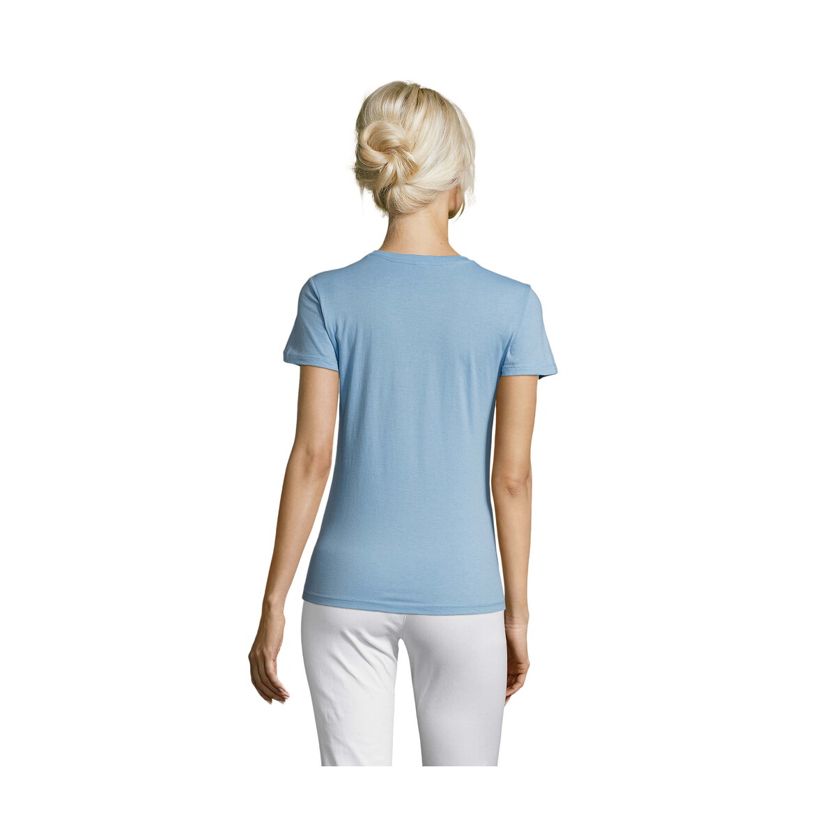 Koszulki z logo – regent damski t-shirt 150g regent women – błękitny – m s01825-sk-back REGENT Damski T-Shirt 150g REGENT WOMEN - Błękitny - M s01825-sk-back