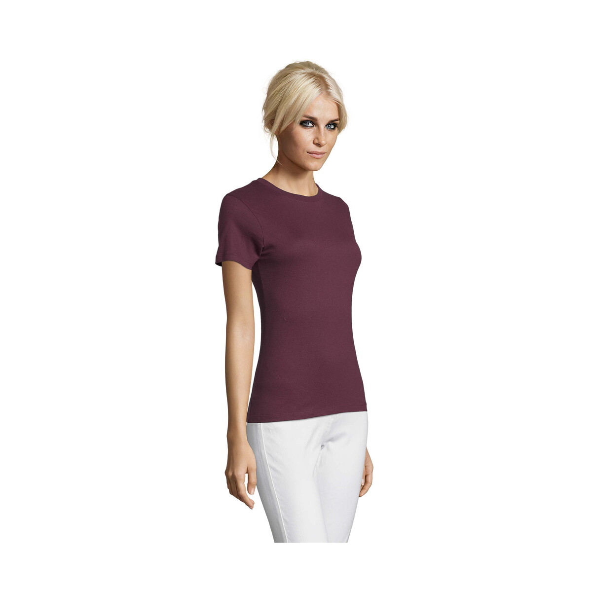 Koszulki z logo – regent damski t-shirt 150g regent women – burgundowy – xxl s01825-bg-side REGENT Damski T-Shirt 150g REGENT WOMEN - Burgundowy - XXL s01825-bg-side