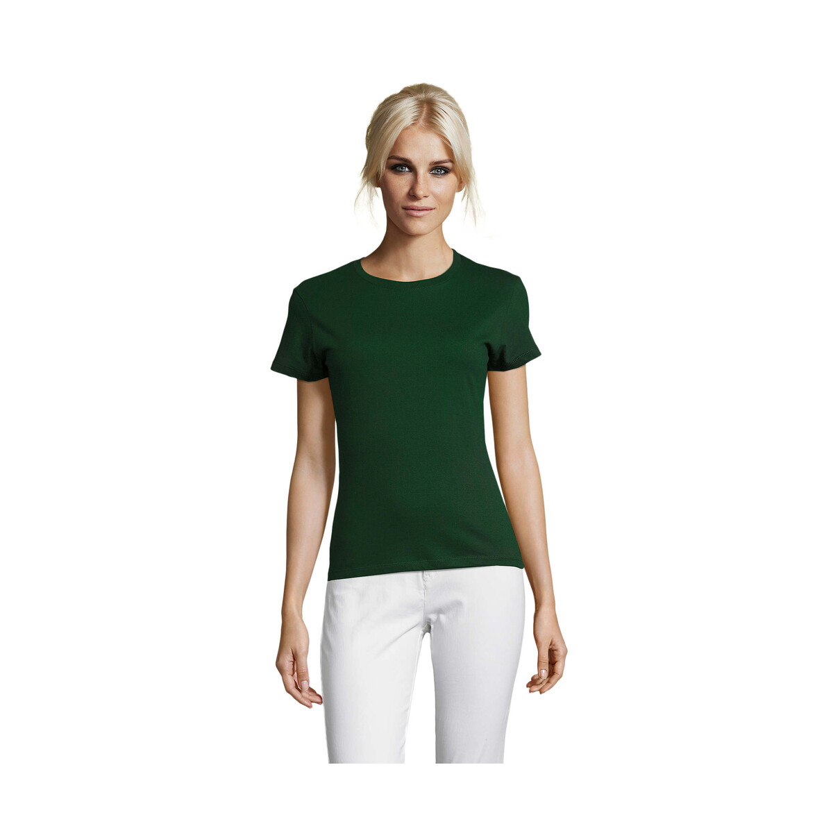 Koszulki z logo – regent damski t-shirt 150g regent women – ciemno-zielona – xl s01825-bo REGENT Damski T-Shirt 150g REGENT WOMEN - Ciemno-Zielona - XL s01825-bo