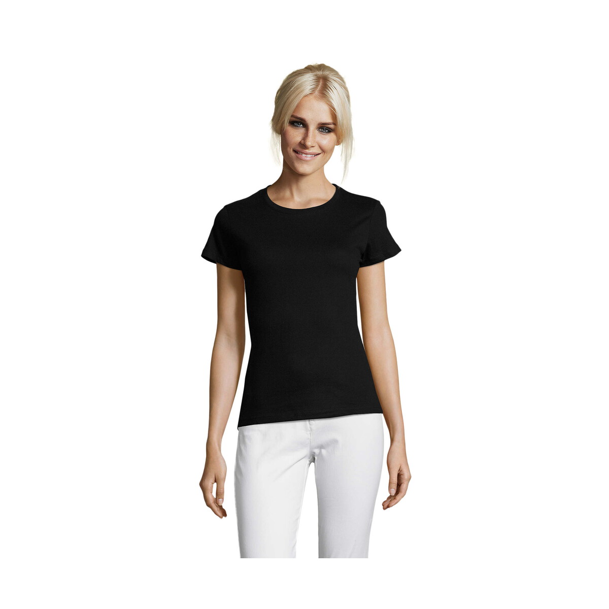 Koszulki z logo – regent damski t-shirt 150g regent women – deep black – xl s01825-db REGENT Damski T-Shirt 150g REGENT WOMEN - Deep Black - XL s01825-db