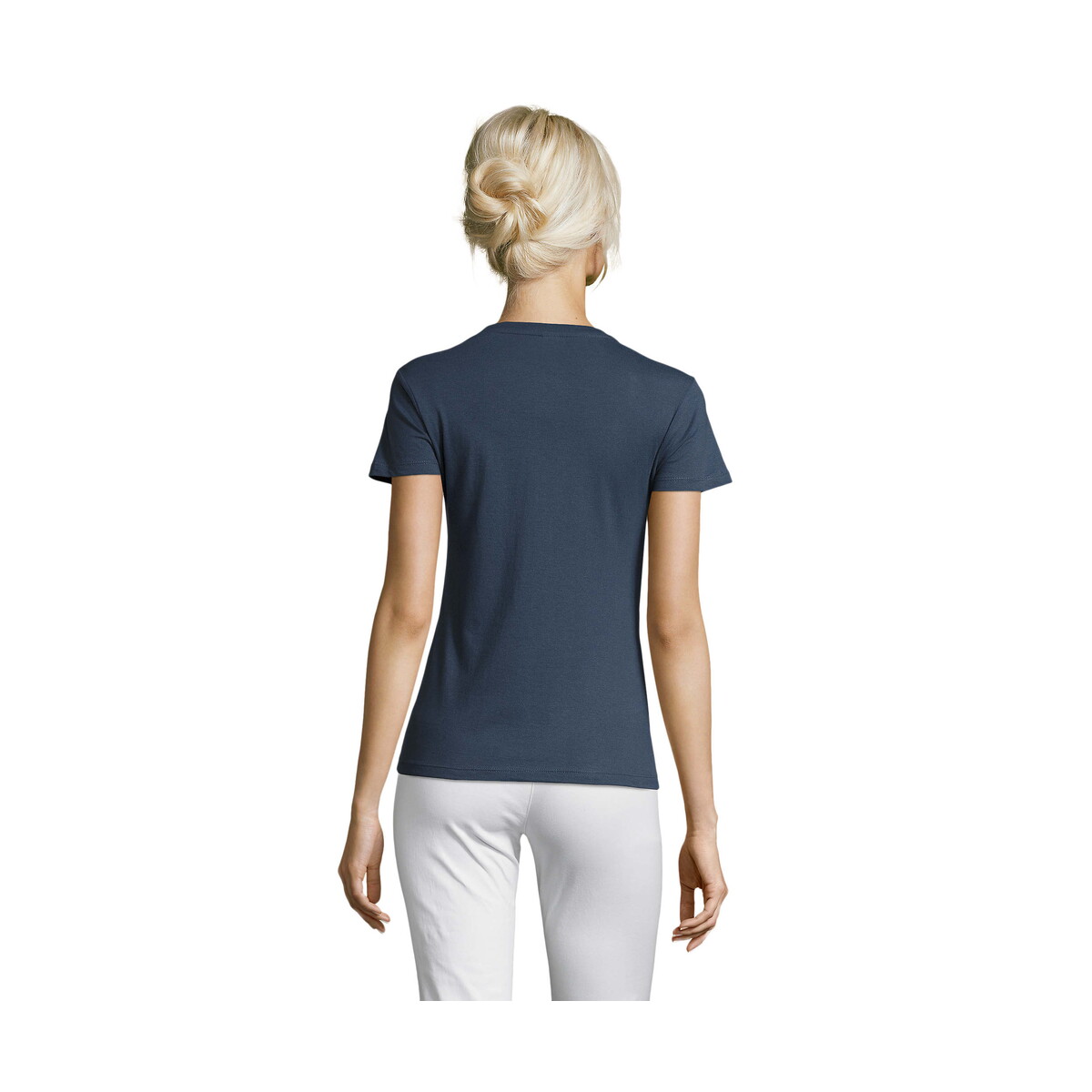 Koszulki z logo – regent damski t-shirt 150g regent women – denimowa – l s01825-dm-back REGENT Damski T-Shirt 150g REGENT WOMEN - Denimowa - L s01825-dm-back