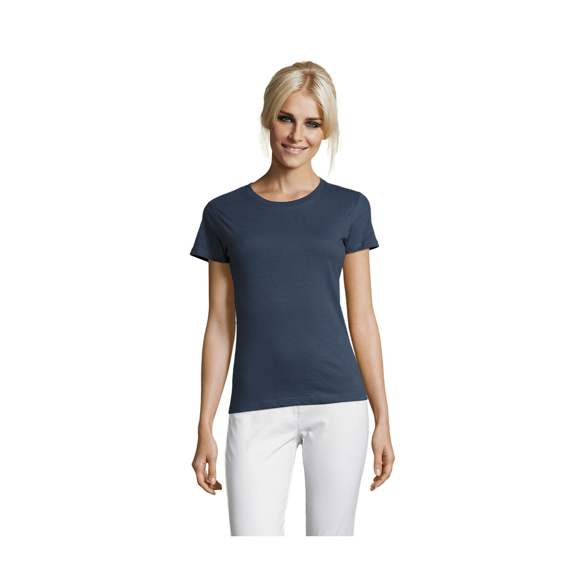 Koszulki z logo – regent damski t-shirt 150g regent women – denimowa – xl s01825-dm REGENT Damski T-Shirt 150g REGENT WOMEN - Denimowa - XL s01825-dm