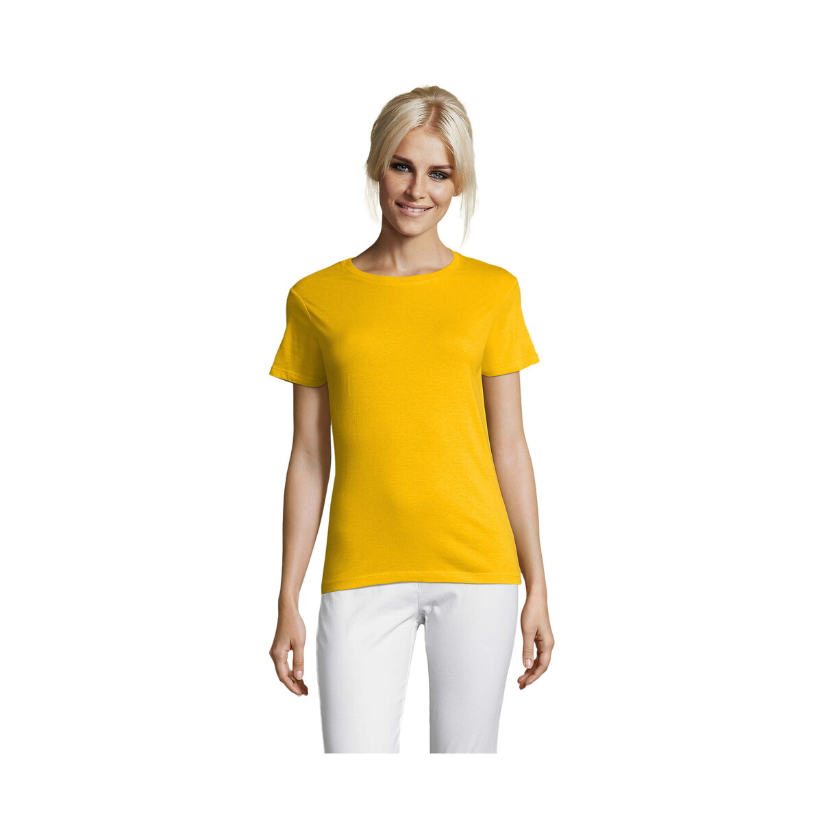 Koszulki z logo – regent damski t-shirt 150g regent women – dorada – l s01825-go REGENT Damski T-Shirt 150g REGENT WOMEN - Dorada - L s01825-go