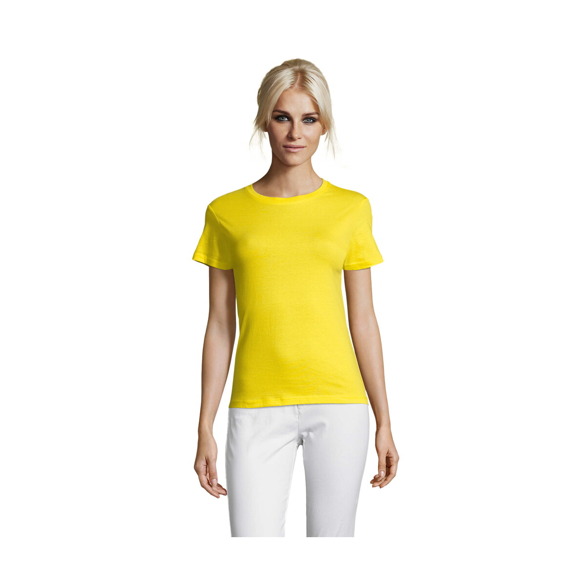 Koszulki z logo – regent damski t-shirt 150g regent women – lemona – l s01825-le REGENT Damski T-Shirt 150g REGENT WOMEN - Lemona - L s01825-le