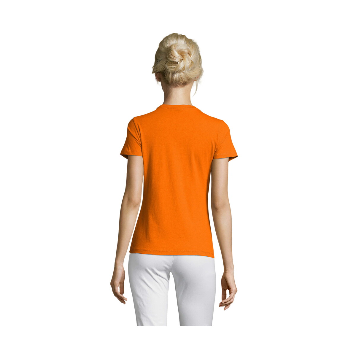 Koszulki z logo – regent damski t-shirt 150g regent women – pomarańczowa – l s01825-or-back REGENT Damski T-Shirt 150g REGENT WOMEN - Pomarańczowa - L s01825-or-back