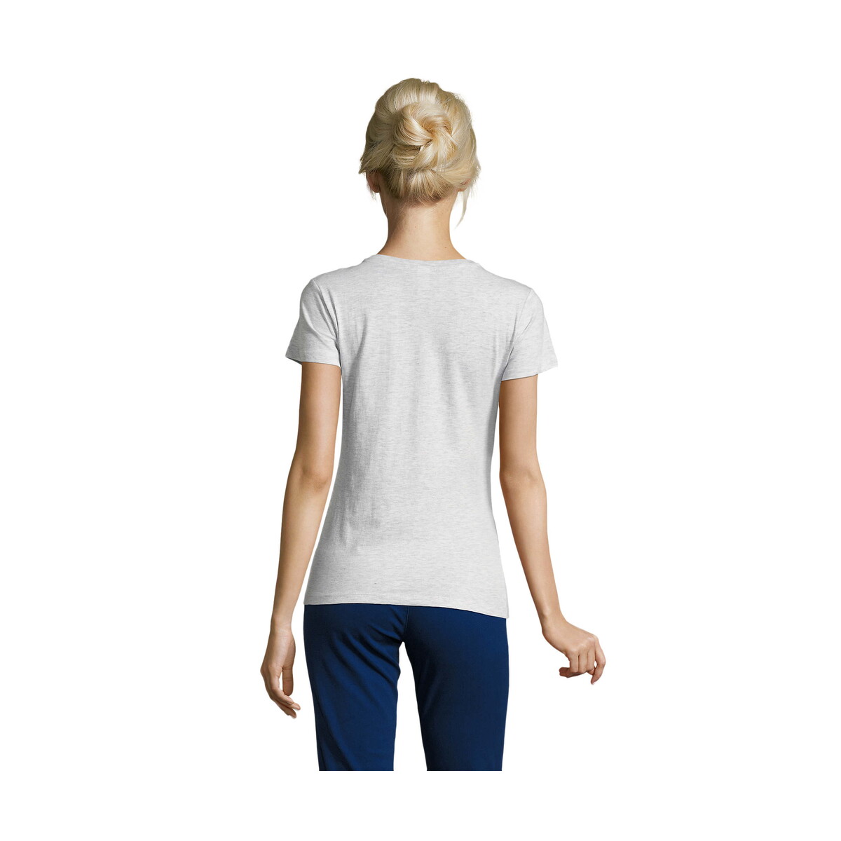 Koszulki z logo – regent damski t-shirt 150g regent women – popielaty – l s01825-as-back REGENT Damski T-Shirt 150g REGENT WOMEN - Popielaty - L s01825-as-back