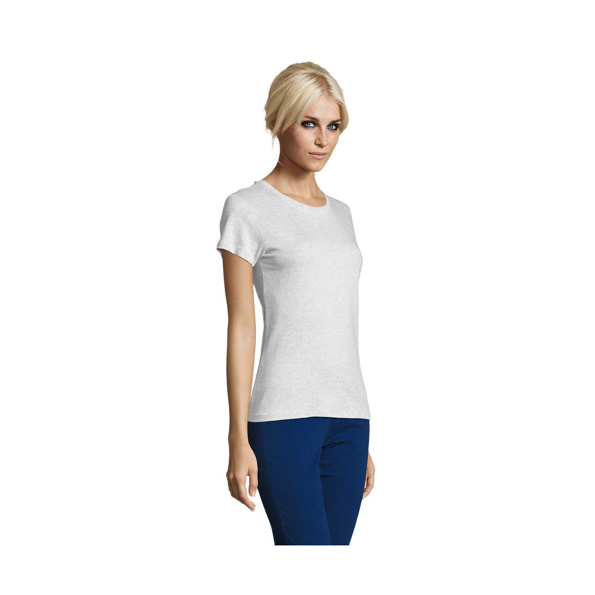 Koszulki z logo – regent damski t-shirt 150g regent women – popielaty – l s01825-as-side REGENT Damski T-Shirt 150g REGENT WOMEN - Popielaty - L s01825-as-side