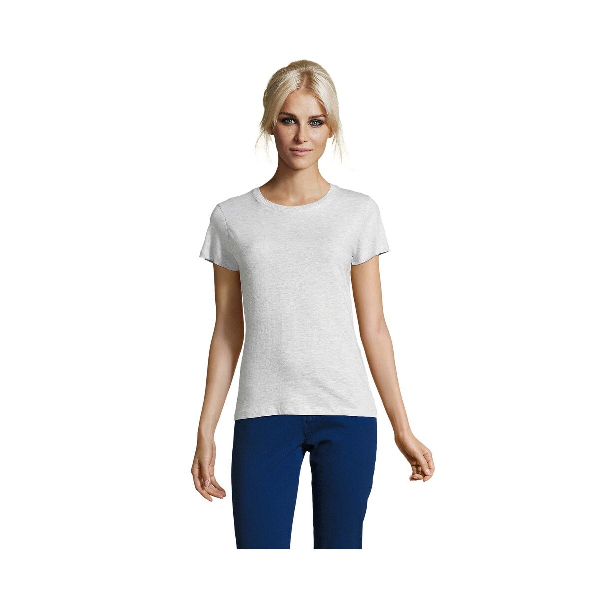 Koszulki z logo – regent damski t-shirt 150g regent women – popielaty – l s01825-as REGENT Damski T-Shirt 150g REGENT WOMEN - Popielaty - L s01825-as