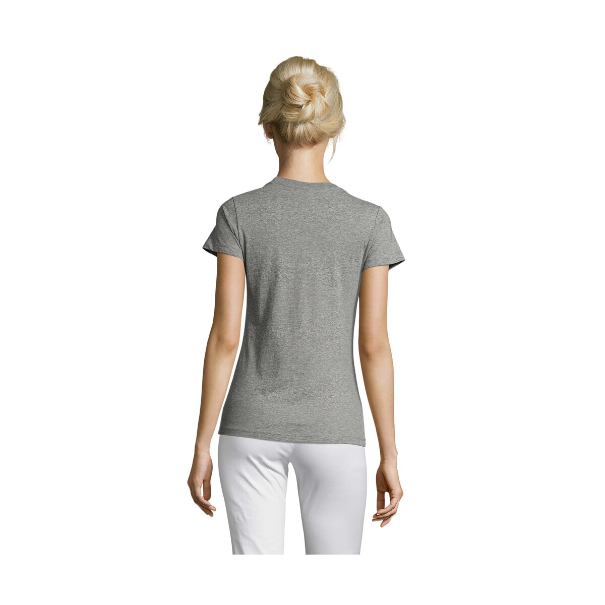 Koszulki z logo – regent damski t-shirt 150g regent women – szara melanż – 3xl s01825-gm-back REGENT Damski T-Shirt 150g REGENT WOMEN - Szara Melanż - 3XL s01825-gm-back