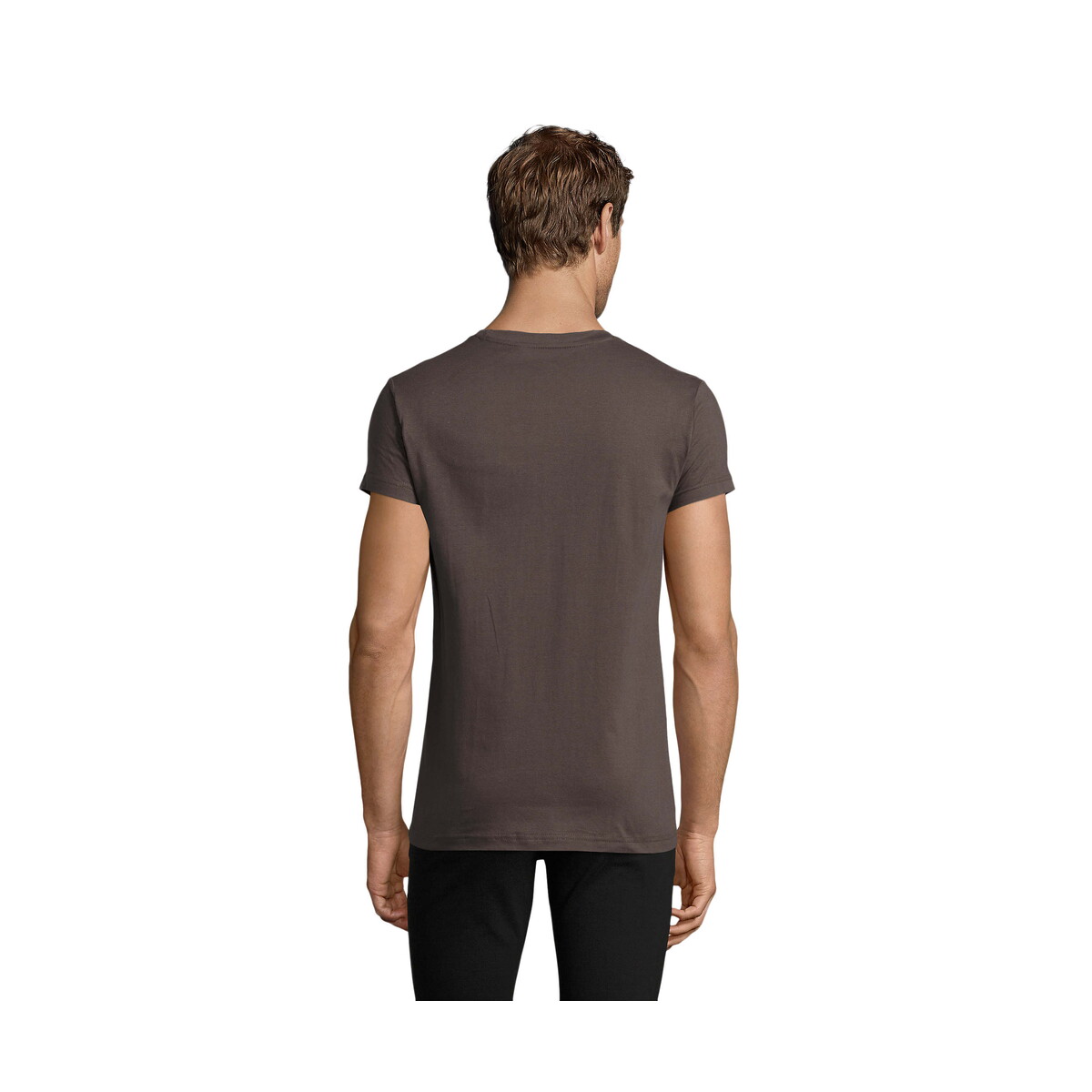 Koszulki z logo – regent fit męski 150g regent fit – ciemny szary – l s00553-dg-back REGENT FIT MĘSKI 150g REGENT FIT - Ciemny Szary - L s00553-dg-back