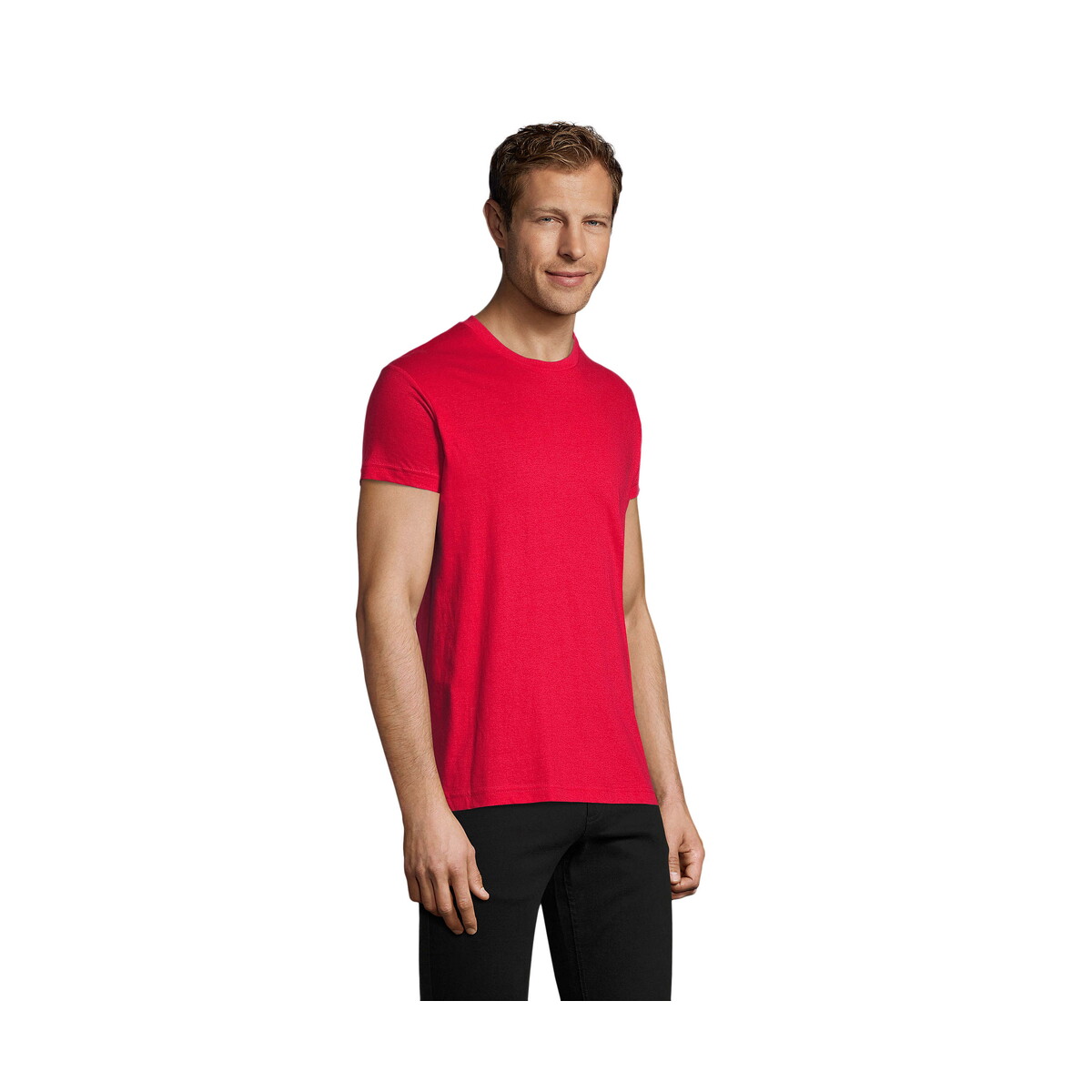 Koszulki z logo – regent fit męski 150g regent fit – czerwony – xs s00553-rd-side REGENT FIT MĘSKI 150g REGENT FIT - Czerwony - XS s00553-rd-side