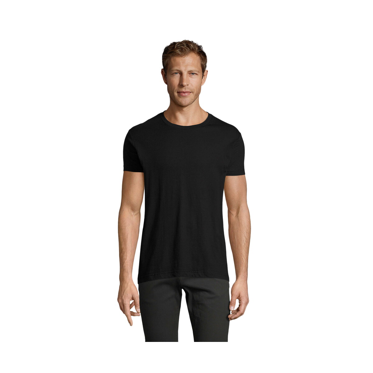Koszulki z logo – regent fit męski 150g regent fit – deep black – xs s00553-db REGENT FIT MĘSKI 150g REGENT FIT - Deep Black - XS s00553-db