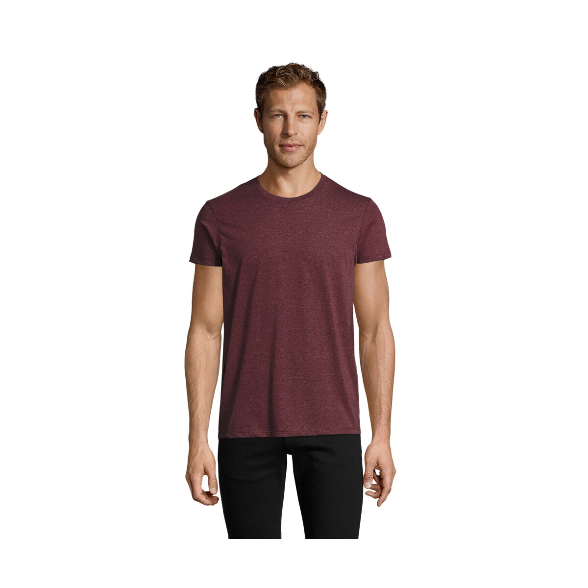 Koszulki z logo – regent fit męski 150g regent fit – melanż czerwonobrunatny – l s00553-hx REGENT FIT MĘSKI 150g REGENT FIT - Melanż Czerwonobrunatny - L s00553-hx