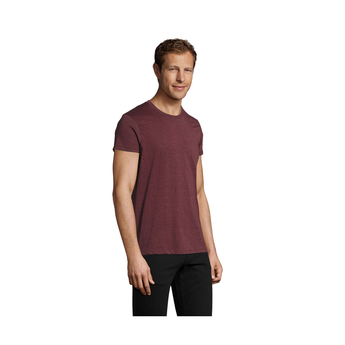 Koszulki z logo – regent fit męski 150g regent fit – melanż czerwonobrunatny – m s00553-hx-side REGENT FIT MĘSKI 150g REGENT FIT - Melanż Czerwonobrunatny - M s00553-hx-side