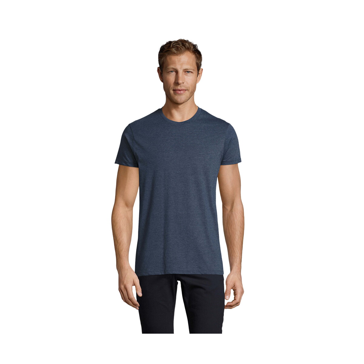 Koszulki z logo – regent fit męski 150g regent fit – melanż denim – m s00553-hd REGENT FIT MĘSKI 150g REGENT FIT - Melanż Denim - M s00553-hd