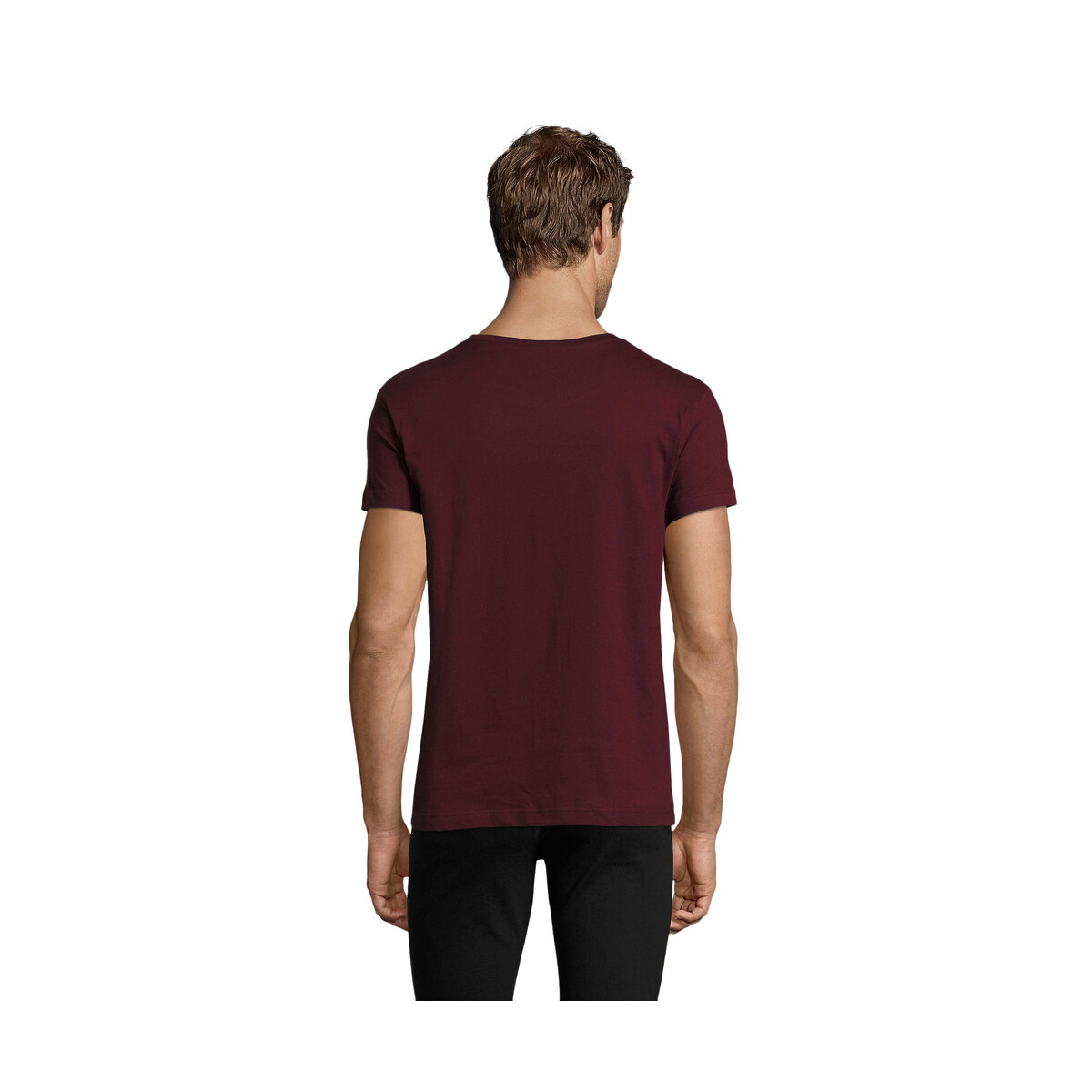 Koszulki z logo – regent fit męski 150g regent fit – oxblood – l s00553-ox-back REGENT FIT MĘSKI 150g REGENT FIT - Oxblood - L s00553-ox-back