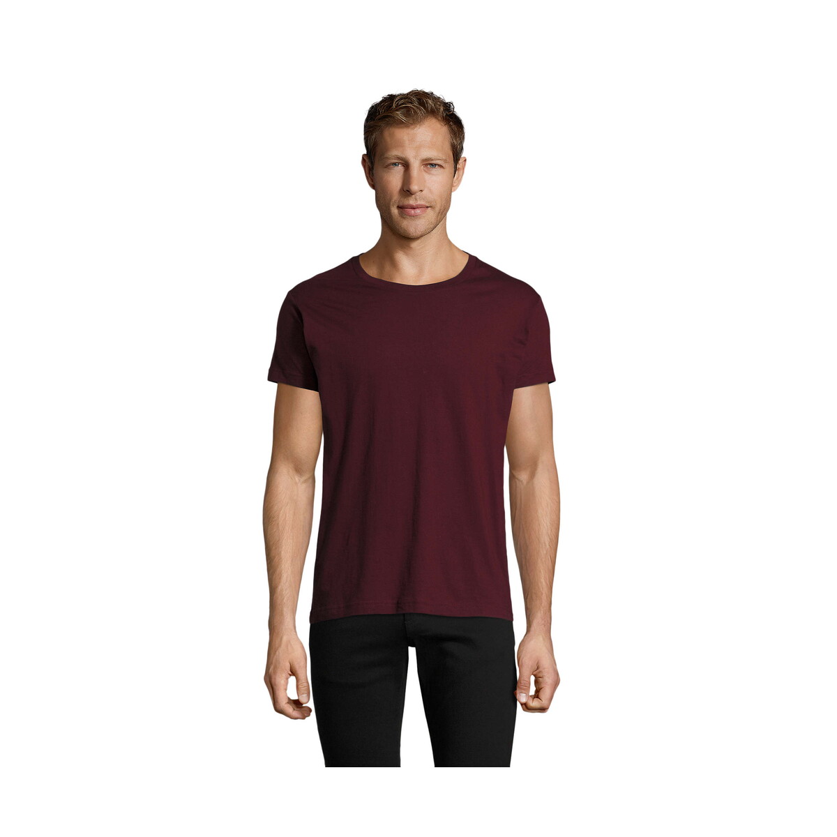 Koszulki z logo – regent fit męski 150g regent fit – oxblood – l s00553-ox REGENT FIT MĘSKI 150g REGENT FIT - Oxblood - L s00553-ox