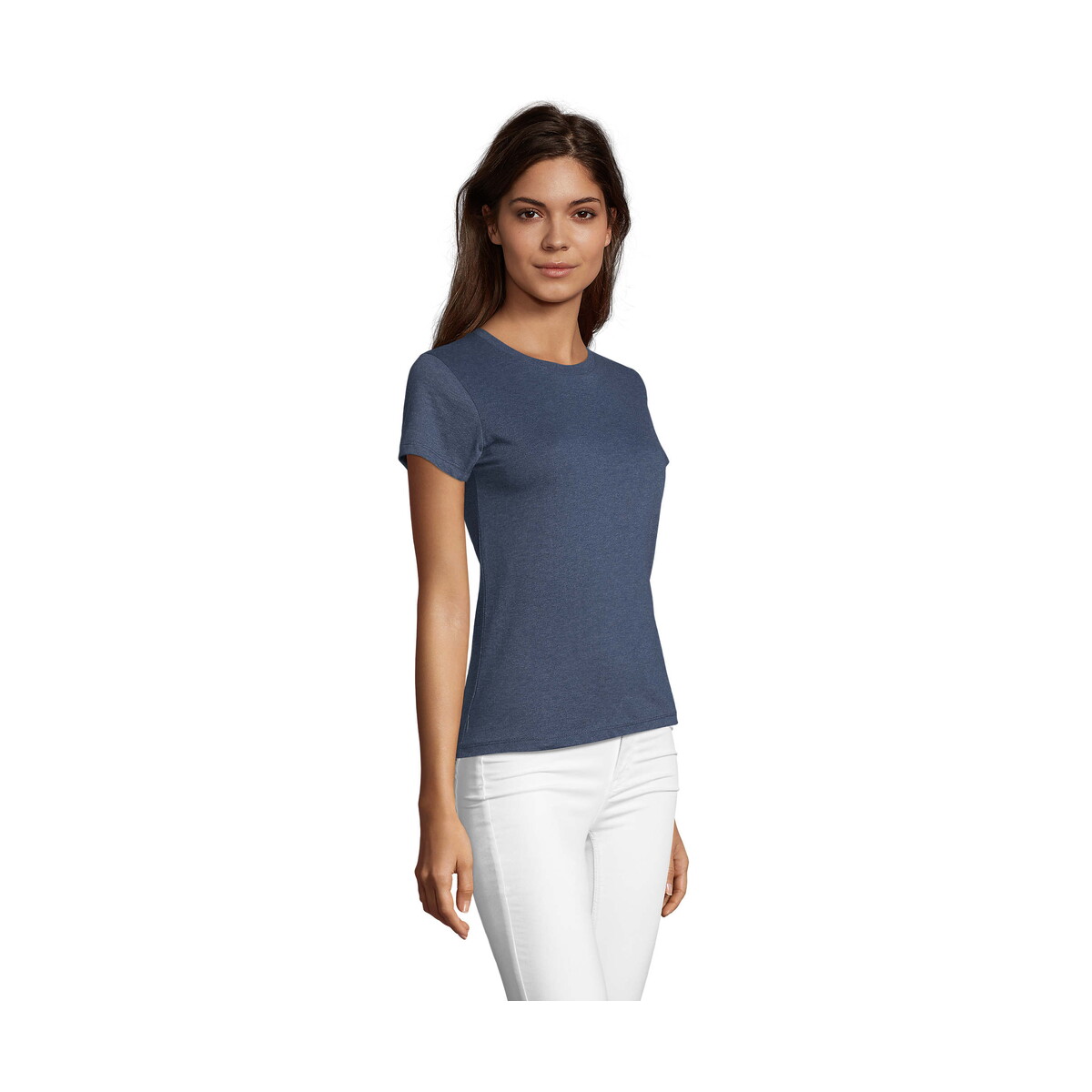 Koszulki z logo – regent fit women 150g regent fit women – melanż denim – l s02758-hd-side REGENT FIT WOMEN 150g REGENT FIT WOMEN - Melanż Denim - L s02758-hd-side