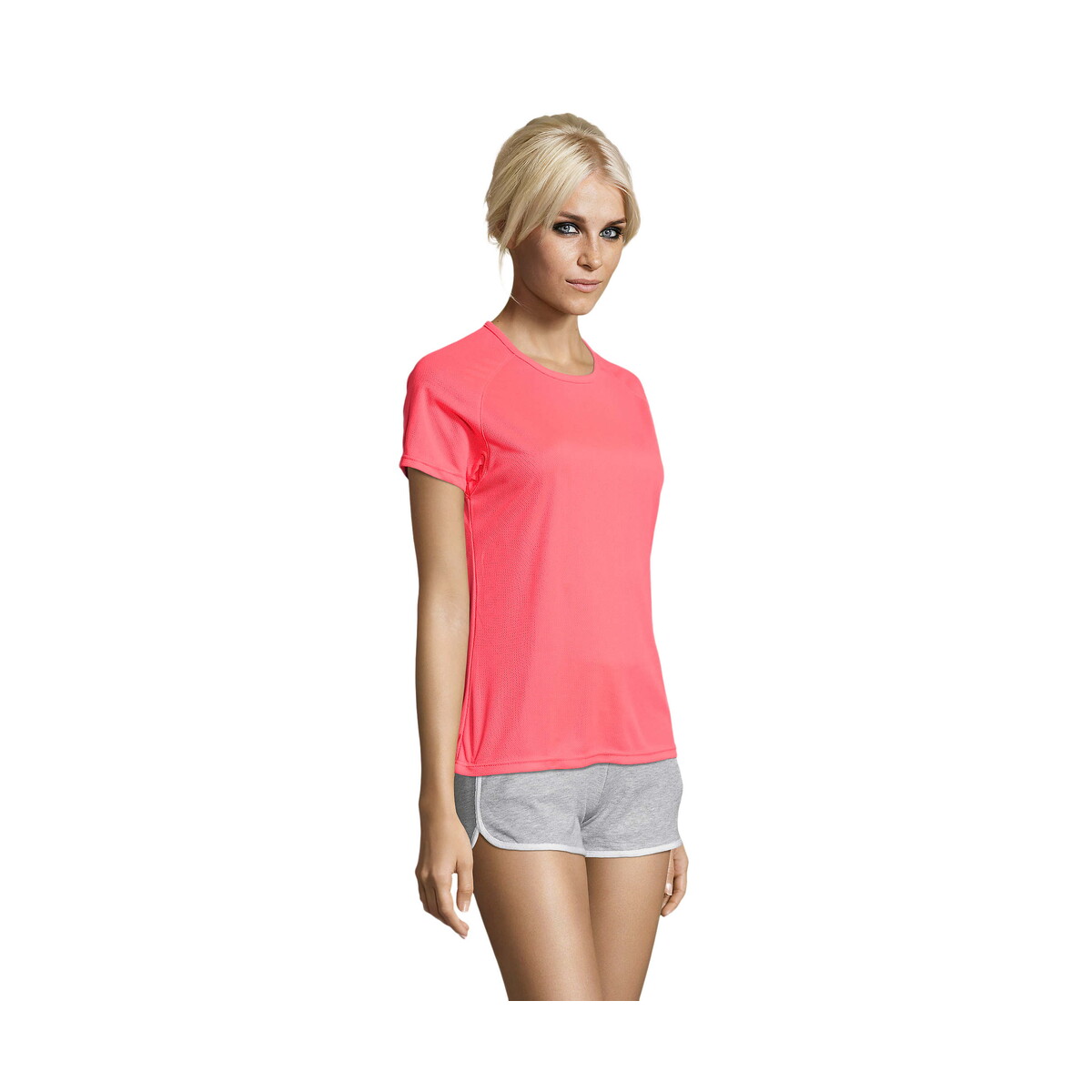 Koszulki z logo – sporty damski t-shirt 140g sporty women – neon coral – xl s01159-nc-side SPORTY Damski T-Shirt 140g SPORTY WOMEN - Neon Coral - XL s01159-nc-side