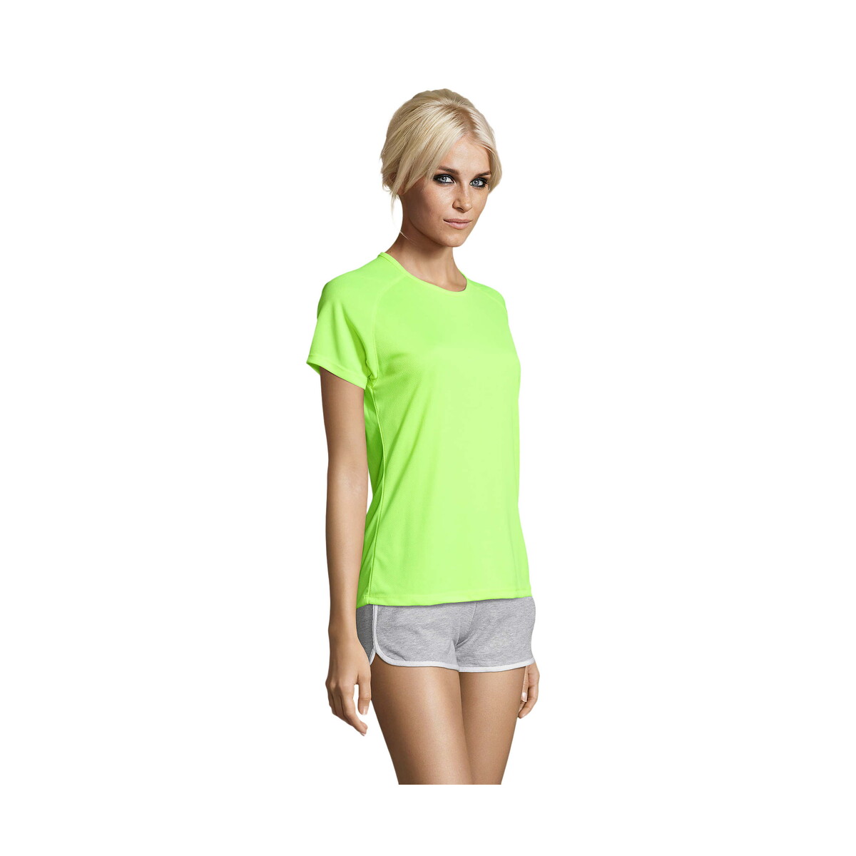 Koszulki z logo – sporty damski t-shirt 140g sporty women – neon yellow – xs s01159-ne-side SPORTY Damski T-Shirt 140g SPORTY WOMEN - Neon Yellow - XS s01159-ne-side