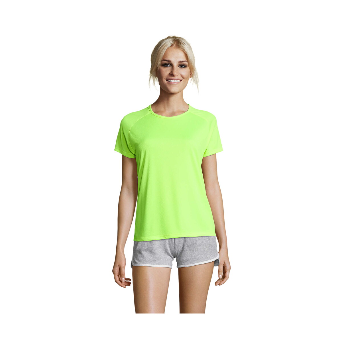 Koszulki z logo – sporty damski t-shirt 140g sporty women – neon yellow – xs s01159-ne SPORTY Damski T-Shirt 140g SPORTY WOMEN - Neon Yellow - XS s01159-ne
