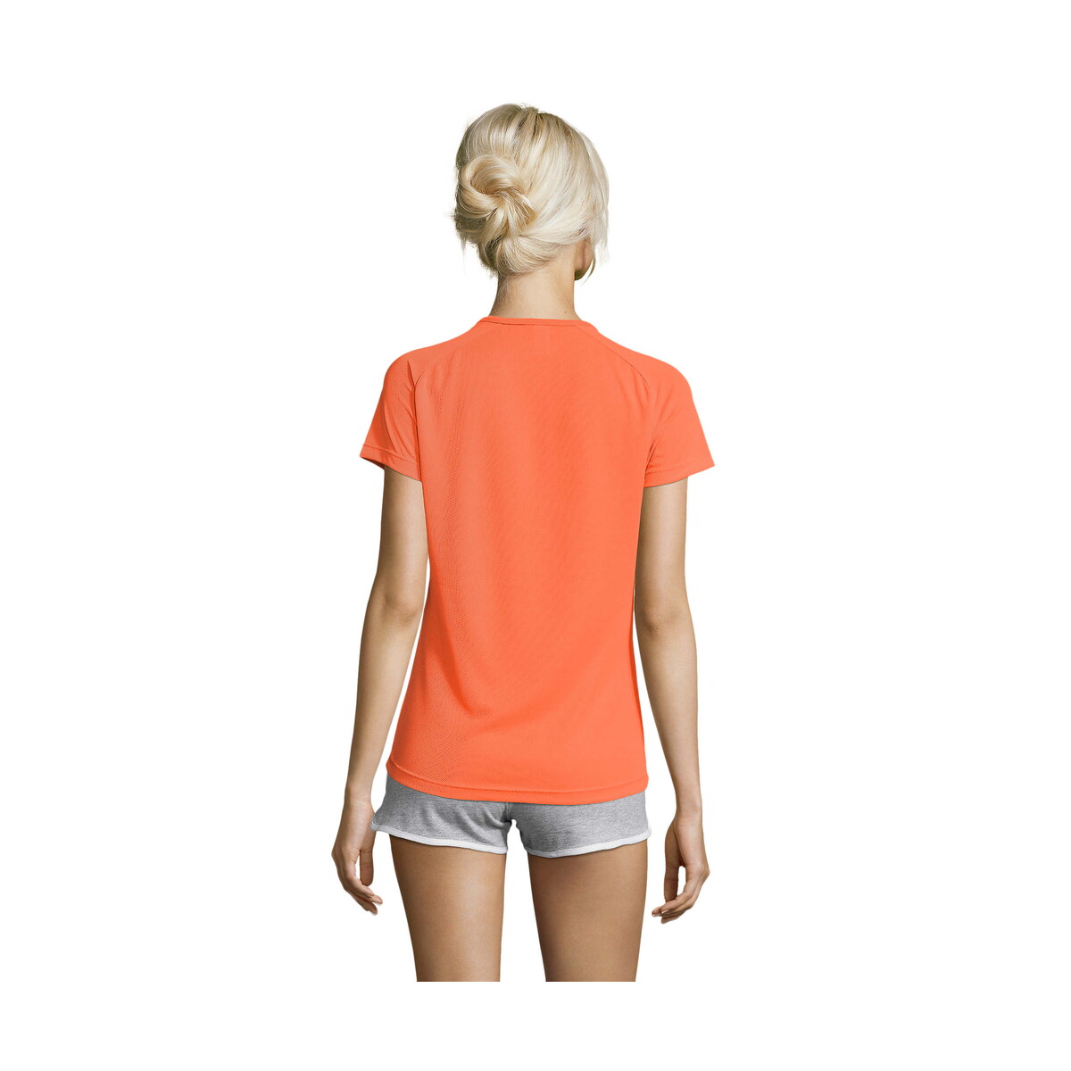 Koszulki z logo – sporty damski t-shirt 140g sporty women – neonowa pomarańczowa – l s01159-no-back SPORTY Damski T-Shirt 140g SPORTY WOMEN - Neonowa Pomarańczowa - L s01159-no-back