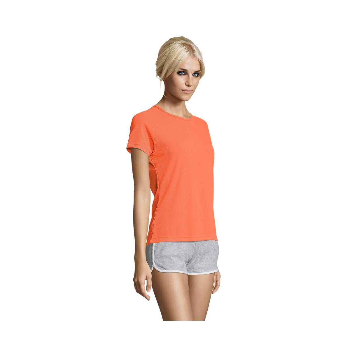 Koszulki z logo – sporty damski t-shirt 140g sporty women – neonowa pomarańczowa – s s01159-no-side SPORTY Damski T-Shirt 140g SPORTY WOMEN - Neonowa Pomarańczowa - S s01159-no-side
