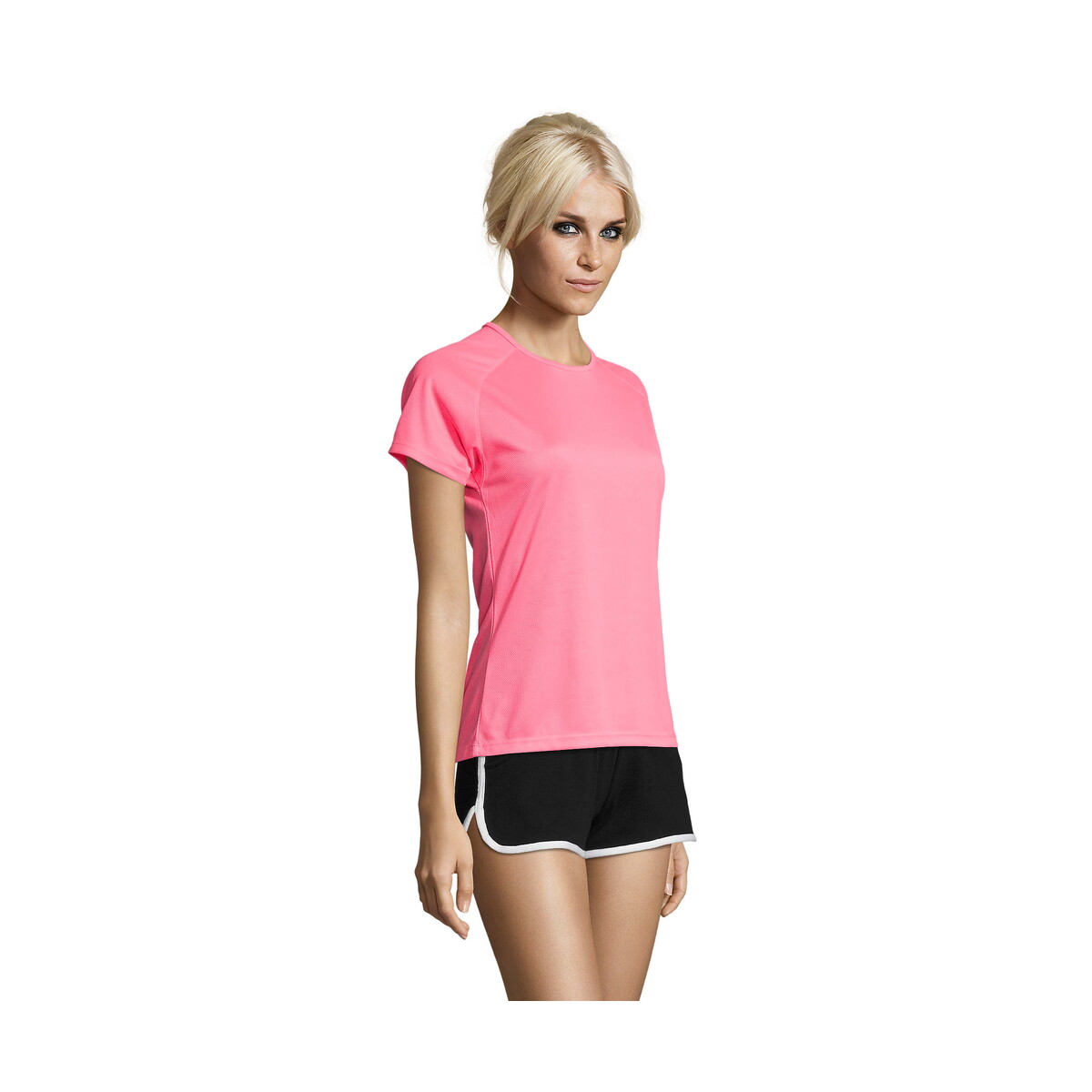 Koszulki z logo – sporty damski t-shirt 140g sporty women – neonowy róż 2 – xl s01159-np-side SPORTY Damski T-Shirt 140g SPORTY WOMEN - Neonowy Róż 2 - XL s01159-np-side