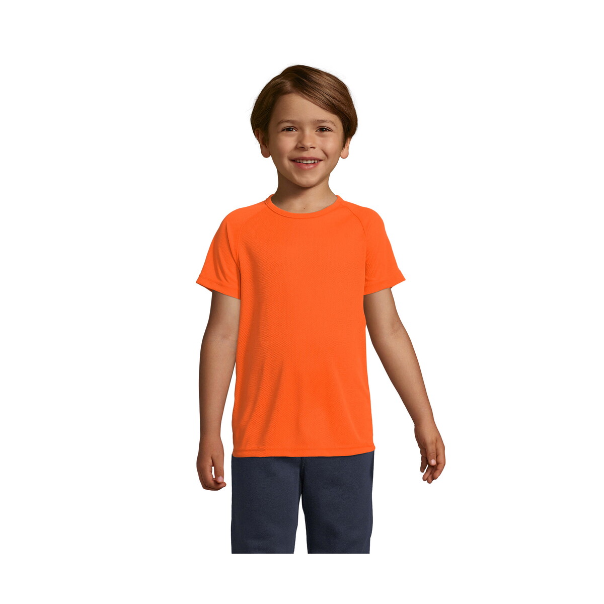 Koszulki z logo – sporty dziecięcy t-shirt sporty kids – neonowy pomarańczowy – 4xl s01166-no SPORTY Dziecięcy T-Shirt SPORTY KIDS - Neonowy Pomarańczowy - 4XL s01166-no