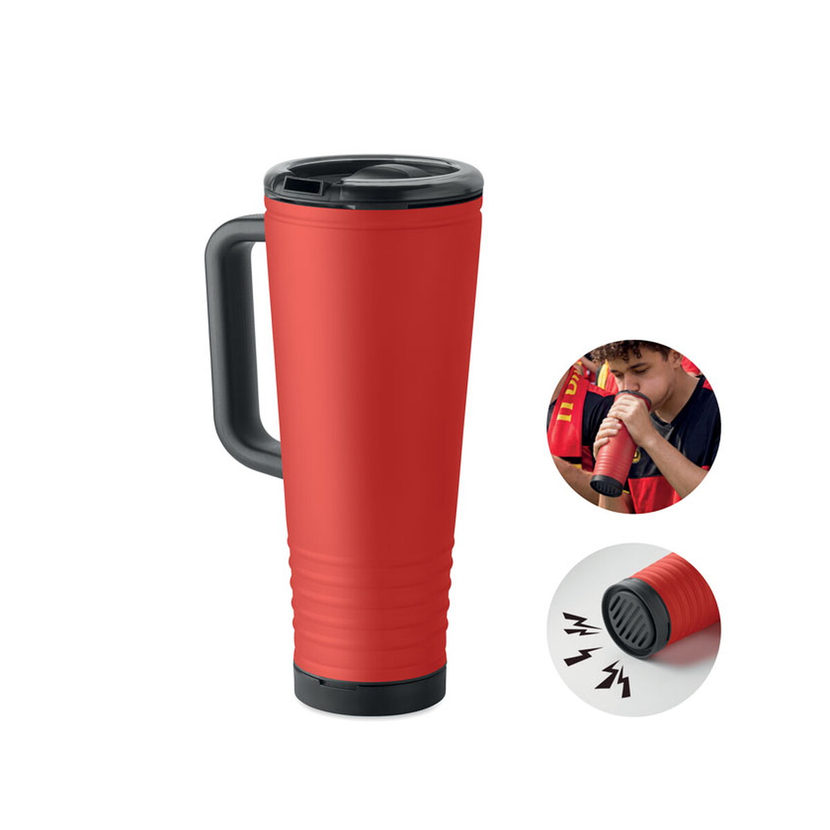 Dwuścienny kubek Howler 700 ml HOWLER CUP - czerwony mo2995-05