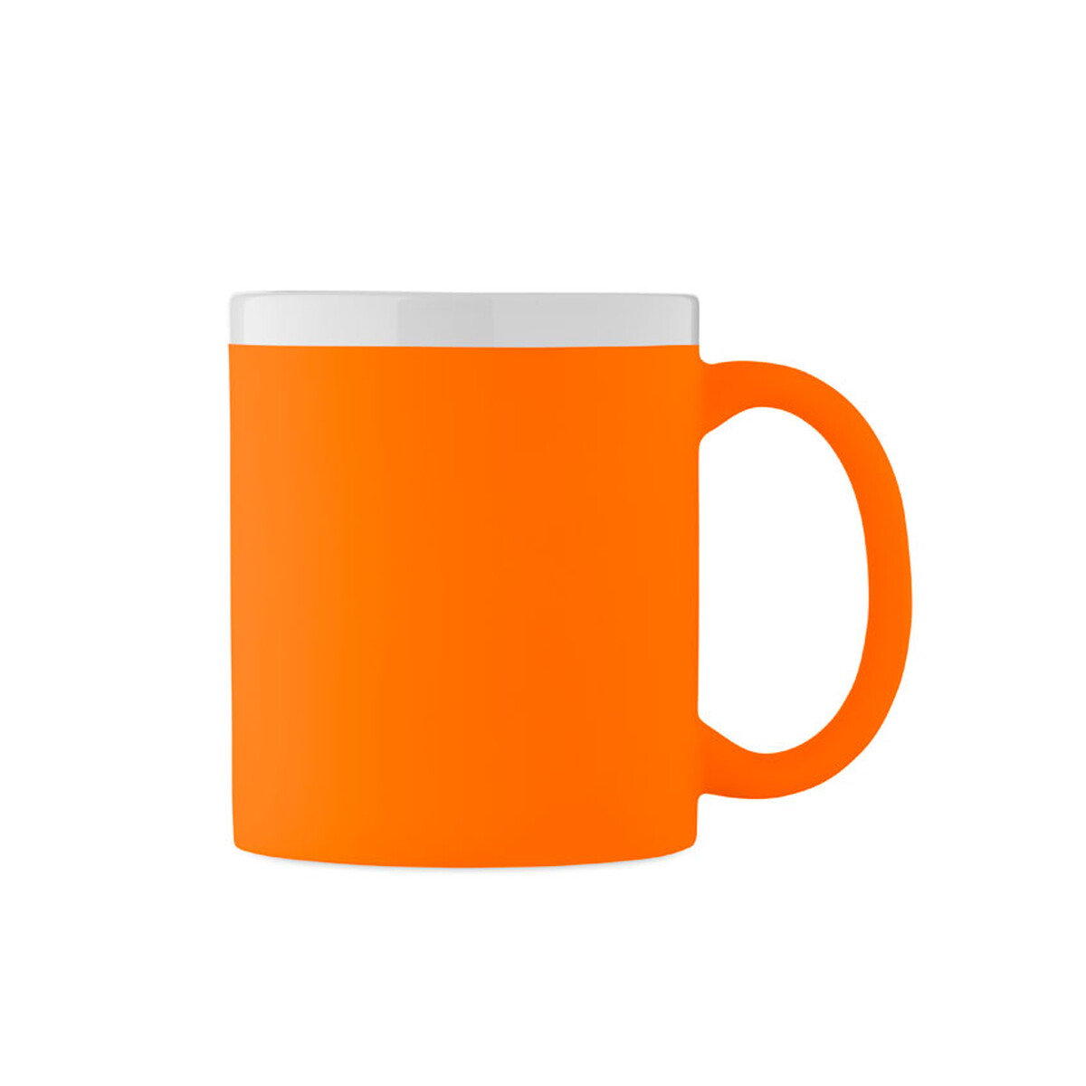 Kubki z logo – kubek ceramiczny 300ml mugiva – fluorescencyjny pomarańczowy mo2890-71-back Kubek ceramiczny 300ml MUGIVA - fluorescencyjny pomarańczowy mo2890-71-back