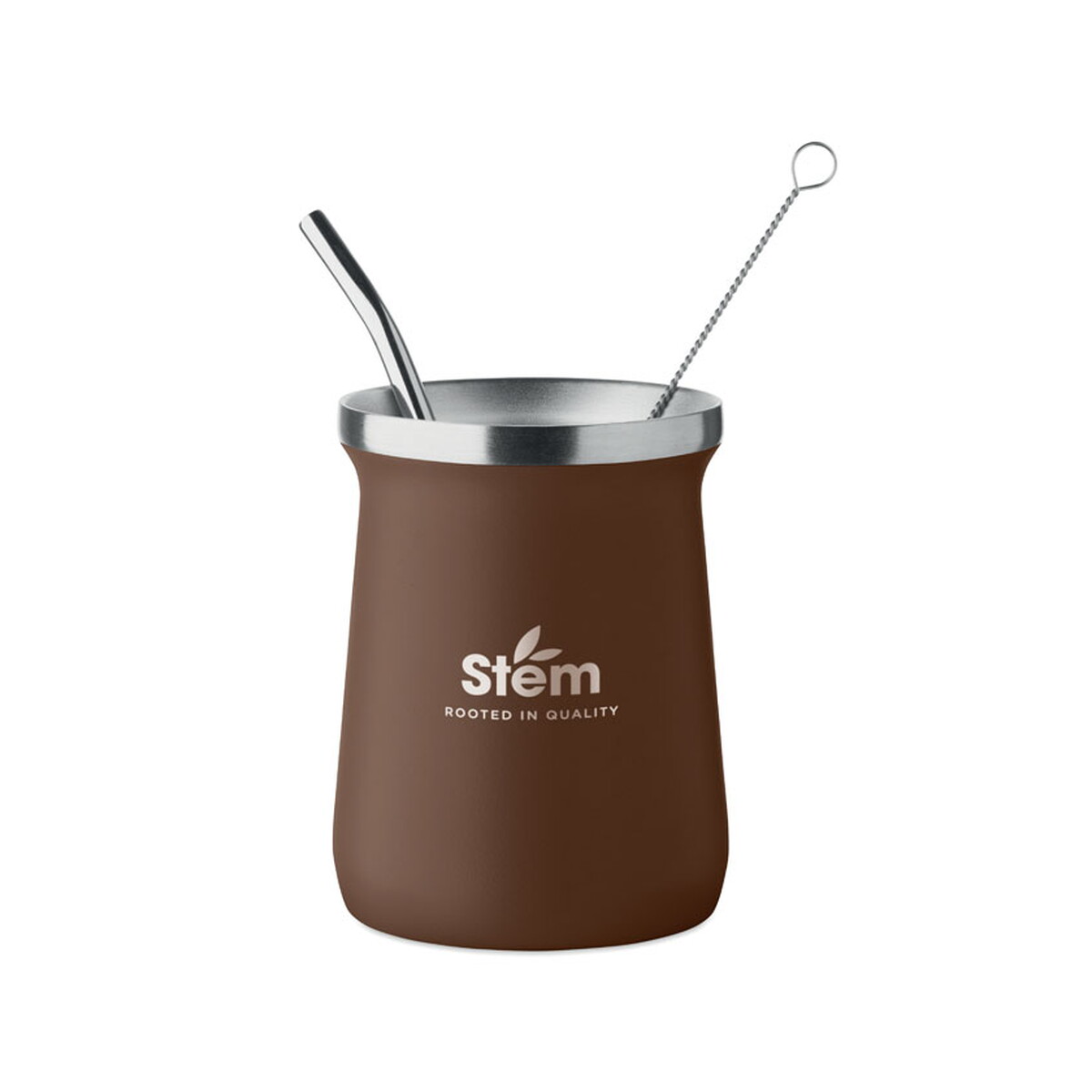 Kubki z logo – kubek do herbaty yerba mate miyerba – brązowy mo2776-01-print Kubek do herbaty yerba mate MIYERBA - brązowy mo2776-01-print