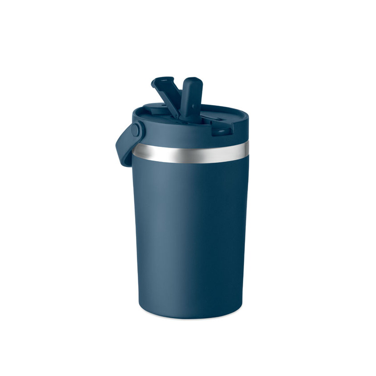 Kubki z logo – kubek dwuścienny 350 ml cozycup – francuski granatowy mo2922-85-side Kubek dwuścienny 350 ml COZYCUP - francuski granatowy mo2922-85-side