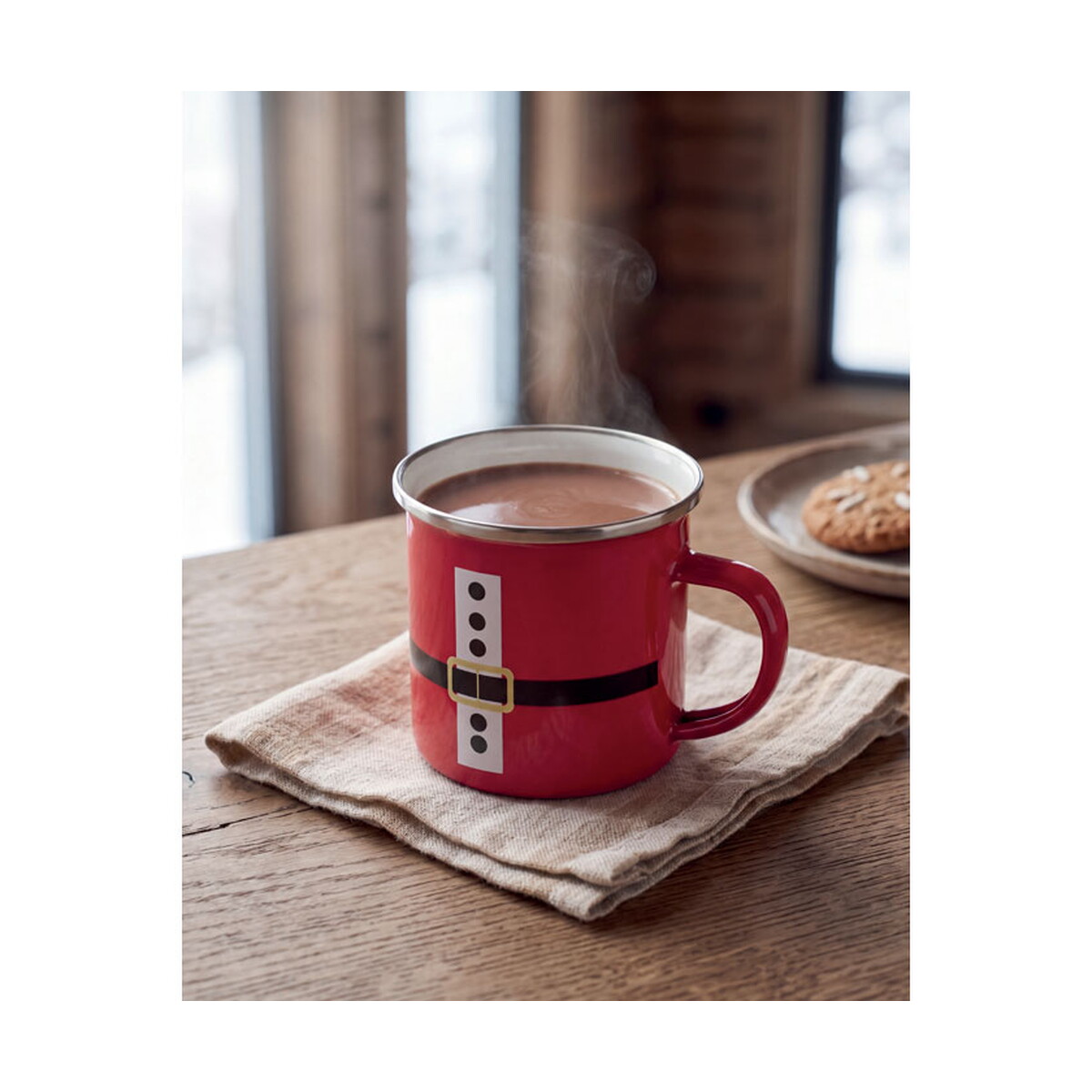 Kubki z logo – kubek emaliowany 300ml santamel – czerwony cx1596-05-ambiant Kubek emaliowany 300ml SANTAMEL - czerwony cx1596-05-ambiant