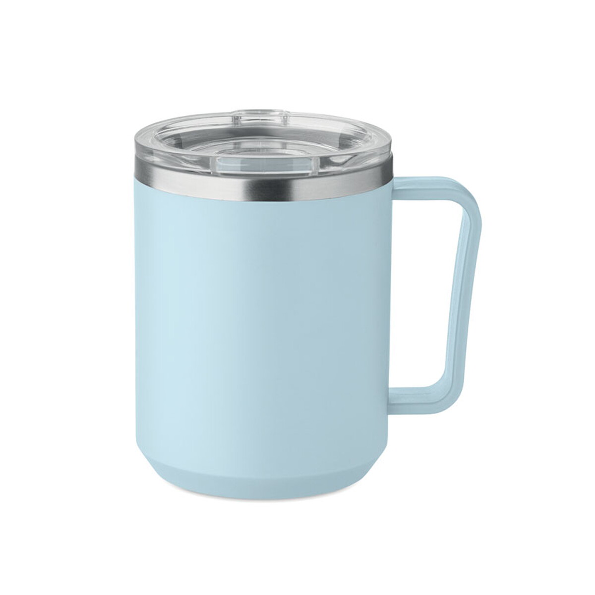 Kubki z logo – kubek z 2 ściankami 400 ml cocoa – baby blue mo2900-66 Kubek z 2 ściankami 400 ml COCOA - baby blue mo2900-66