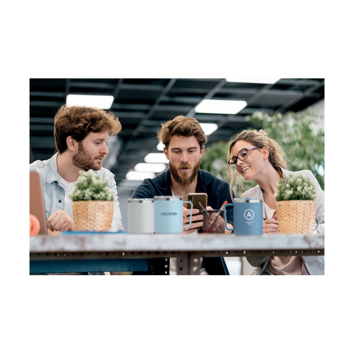 Kubki z logo – kubek z 2 ściankami 400 ml cocoa – biały mo2900-06-print Kubek z 2 ściankami 400 ml COCOA - biały mo2900-06-print