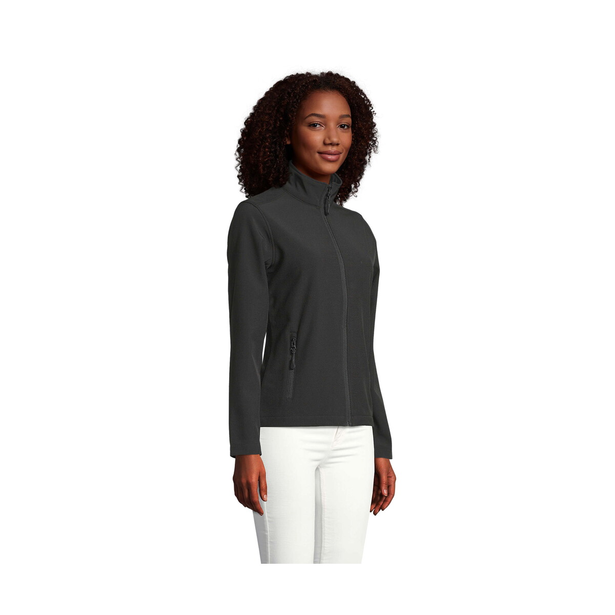 Kurtki z logo – race damskie softsh. kurtka race women – czarna – m s01194-bk-side RACE Damskie Softsh. Kurtka RACE WOMEN - Czarna - M s01194-bk-side