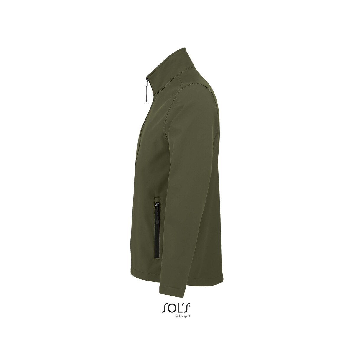Kurtki z logo – race męski softshell race men – army – m s01195-ar-side RACE męski softshell RACE MEN - Army - M s01195-ar-side