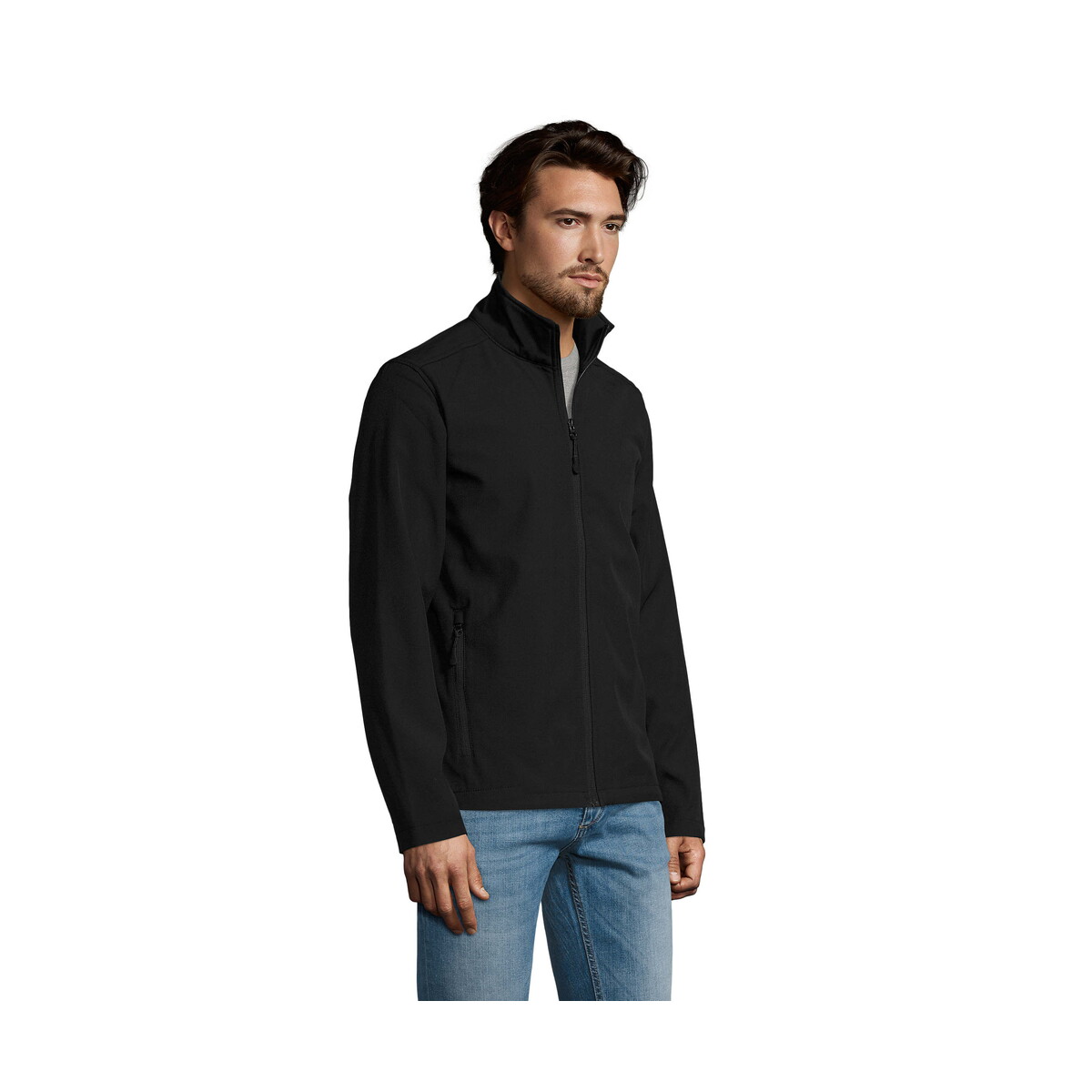 Kurtki z logo – race męski softshell race men – czarny – 3xl s01195-bk-side RACE męski softshell RACE MEN - Czarny - 3XL s01195-bk-side