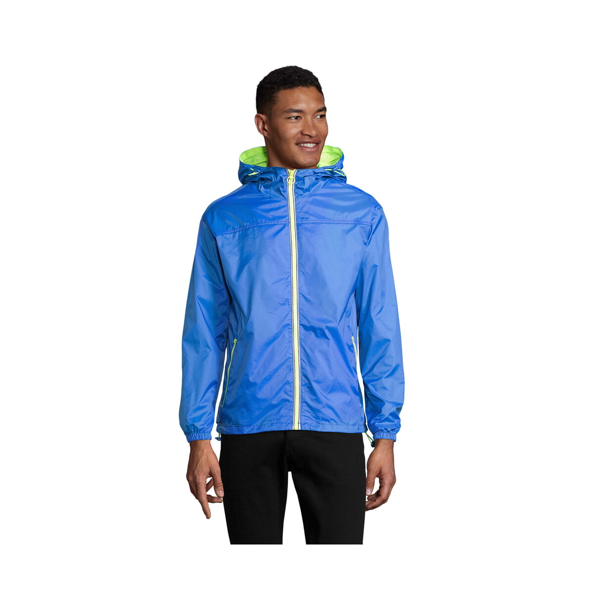 Kurtki z logo – skate lined windbreaker skate – royal/neon yellow – m s01171-dz SKATE LINED WINDBREAKER SKATE - Royal/Neon Yellow - M s01171-dz
