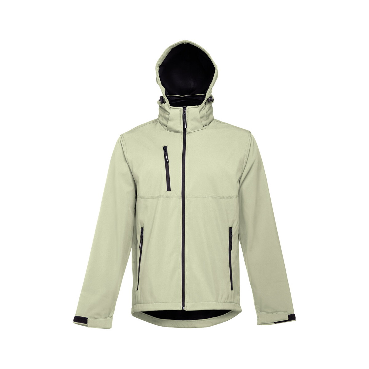 Kurtki z logo – thc zagreb. męska kurtka softshell z poliestru i elastanu – pastelowy zielony 30180_159-d THC ZAGREB. Męska kurtka softshell z poliestru i elastanu - Pastelowy zielony 30180_159-d