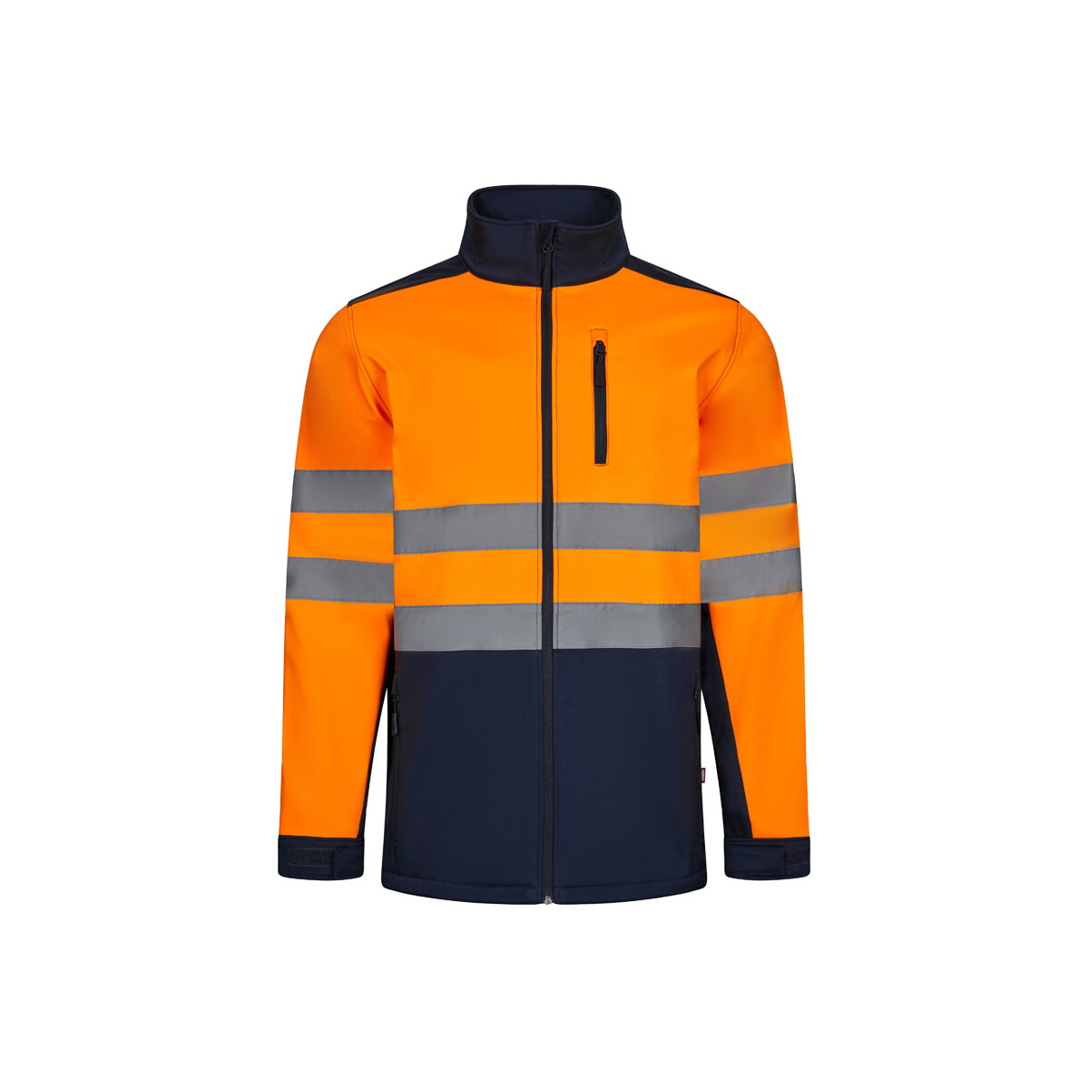 Kurtki z logo – vl hestia. dwukolorowa kurtka soft shell (280 g/m²) z poliestru (96%) i elastanu (4%) – granatowa/pomarańczowa 36144_214 VL HESTIA. Dwukolorowa kurtka soft shell (280 g/m²) z poliestru (96%) i elastanu (4%) - Granatowa/Pomarańczowa 36144_214