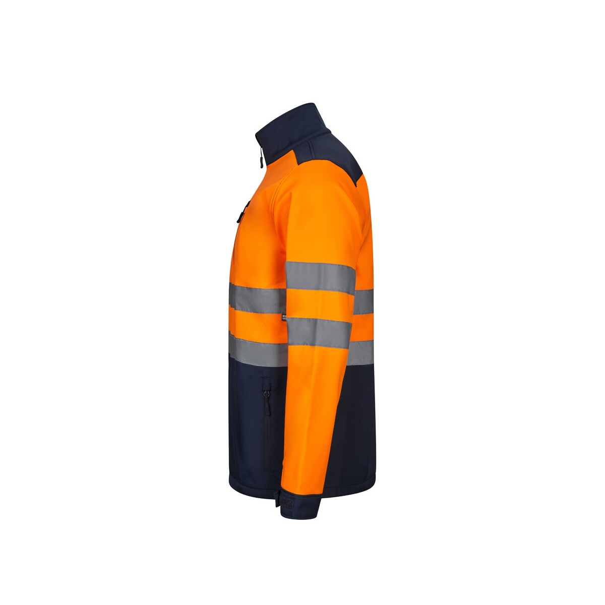 Kurtki z logo – vl hestia. dwukolorowa kurtka soft shell (280 g/m²) z poliestru (96%) i elastanu (4%) – granatowa/pomarańczowa 36144_214-c VL HESTIA. Dwukolorowa kurtka soft shell (280 g/m²) z poliestru (96%) i elastanu (4%) - Granatowa/Pomarańczowa 36144_214-c