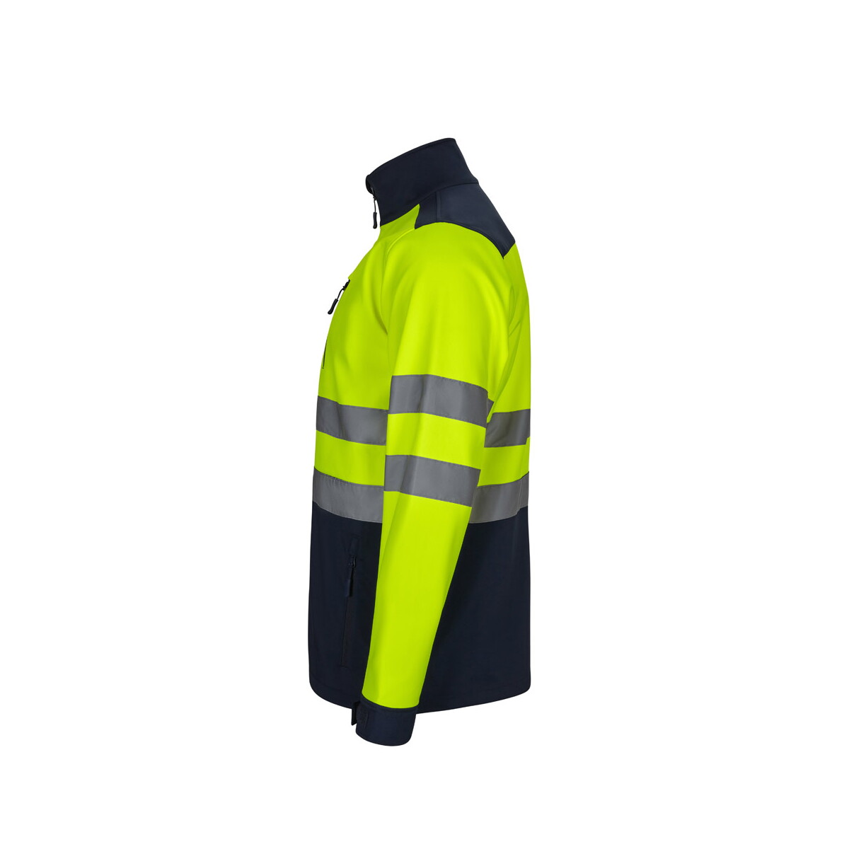 Kurtki z logo – vl hestia. dwukolorowa kurtka soft shell (280 g/m²) z poliestru (96%) i elastanu (4%) – granatowa/żółta 36144_204-c VL HESTIA. Dwukolorowa kurtka soft shell (280 g/m²) z poliestru (96%) i elastanu (4%) - granatowa/żółta 36144_204-c