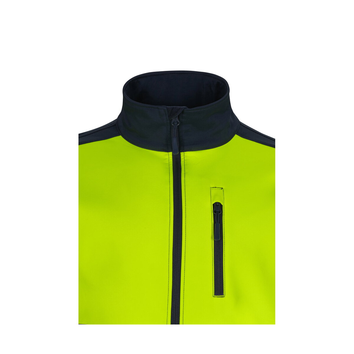 Kurtki z logo – vl hestia. dwukolorowa kurtka soft shell (280 g/m²) z poliestru (96%) i elastanu (4%) – granatowa/żółta 36144_204-e VL HESTIA. Dwukolorowa kurtka soft shell (280 g/m²) z poliestru (96%) i elastanu (4%) - Granatowa/Żółta 36144_204-e