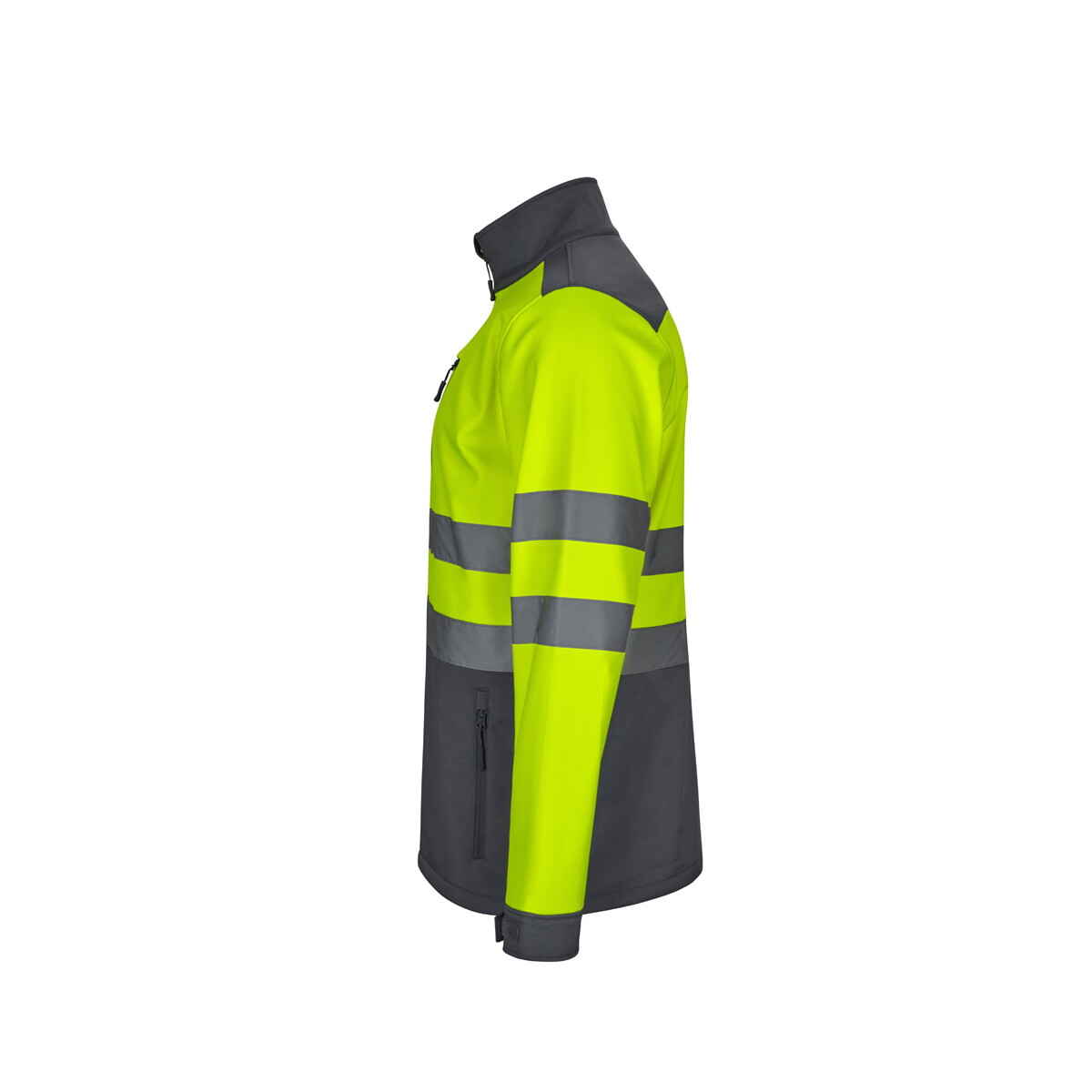 Kurtki z logo – vl hestia. dwukolorowa kurtka soft shell (280 g/m²) z poliestru (96%) i elastanu (4%) – szara/żółta 36144_207-c VL HESTIA. Dwukolorowa kurtka soft shell (280 g/m²) z poliestru (96%) i elastanu (4%) - Szara/Żółta 36144_207-c